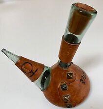 Rare Vintage Leather Wrapped Decanter.  Made in Spain.  Circa 1940’s picture