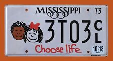 MISSISSIPPI CHOOSE LIFE GRAPHIC AUTO LICENSE PLATE 