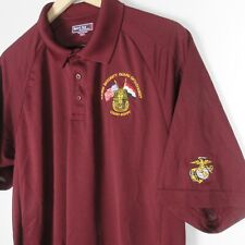 Marine Corps Retired Uniform Polo Shirt Adult Large Burgundy Egypt Short Sleeve picture