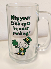 Vintage Beer Mug May your Irish Eyes be Smiling Ireland 16oz 6in Tall Leprechaun picture