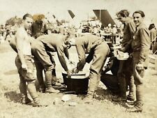 WC Photograph Handsome Men Candid View Military Washing Dishes After Meal 1940s picture