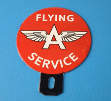 Vintage Flying A Gas Sign Topper - Porcelain License Plate Auto Topper picture