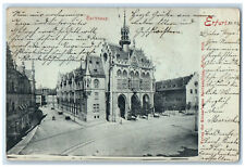 1900 Erfurt Town Hall and Nearby Buildings Thuringia Germany Antique Postcard picture