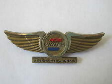 Future Stewardess Wings Pin Gold Tone Plastic United Airlines  picture