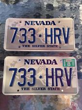 2000 NEVADA Bighorn Sheep License Plate PAIR - NV #733-HRV The Silver State picture