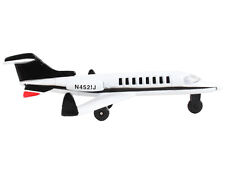 Private Jet Commercial Aircraft White with Black Tail 