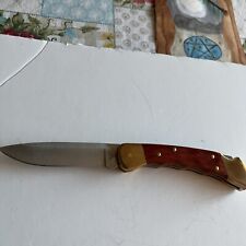Buck Knife/110 Drop Point, Finger Groove Handle, And Leather Sheath picture