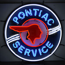 PONTIAC SERVICE NEON SIGN WITH BACKING picture