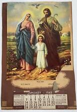 Vintage Wall Calendar 1945 The Holy Family, Jesus Mary, Jones Bros. Furniture Co picture