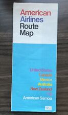 Vintage 1969 American Airlines Route Map Brochure, Color Maps & Info 10.5 x 4.5