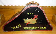Old / Antique Empty Metal Hat Box - T.H.P. Kadosh Commandery No. 29 picture