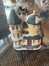 Vintage Cobblestone Corners Christmas Village Two Story Tower Home 2001 picture