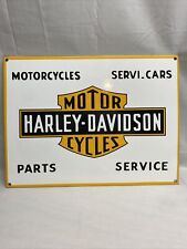 HARLEY DAVIDSON MOTORCYCLES PORCELAIN VINTAGE STYLE SALES SERVICE GAS PUMP SIGN picture