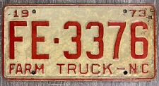1973 North Carolina Farm Truck License Plate Retro Car Auto Paint Issue picture