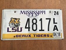 2018 Mississippi LSU License Plate Tag 4817LA Tigers Louisiana State University picture