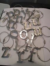 LOT OF 17 METAL INITIAL KEYCHAINS picture