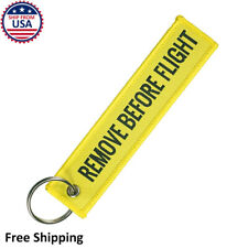 Remove Before Flight Yellow Pilot Aircraft Keychain Tag Travel Luggage Bag Tag picture
