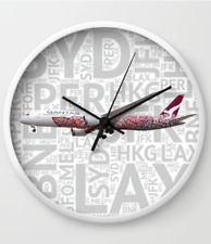 Qantas Boeing 787 with Airport Codes - Wall Clock picture