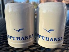 Vintage Pair Of German LUFTHANSA Airlines Ceramic Beer Mug Stein, West Germany picture