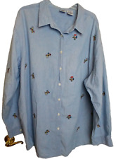 VTG 1990s Disney Catalog Embroidered Jiminy Cricket Shirt 4X Long Sleeve #L24 picture