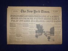 1944 SEP 16 NEW YORK TIMES - HODGES BREAKS SIEGFRIED LINE AT AACHEN - NP 6624 picture