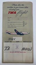 Vintage 1956 TWA Trans World Airlines Ticket & Jacket Pittsburgh Chicago Midway picture