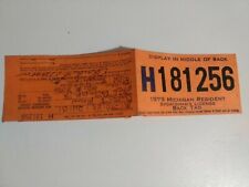 1979 MICHIGAN RESIDENT DEER Hunting License Back Tag # H181256 Used picture