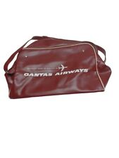 VTG QANTAS Airlines Cabin Flight Bag Australia Retro Aviation Red 17x11 CLEAN picture