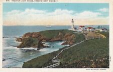 c1940 Yaquina Light House, Oregon Coast Highway. Linen Unposted picture