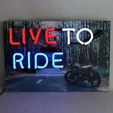 Junior Live To Ride Man Cave Décor Neon Sign 18