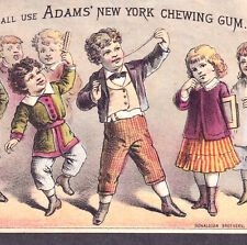 Adams New York Chewing Gum 1800's School Girl Fun  Antique Victorian Trade Card picture