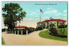 c1950's USA Flag Road Entrance to Cragmont Madison Indiana IN Vintage Postcard picture