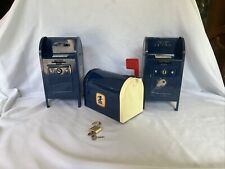 Vintage Tom Thumb Mailbox Bank Box & US Mail Bank with Keys and Lock. Lot of 3 picture