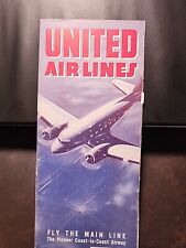 April 1938 United Airlines Timetable Fly the Mainline Pioneer Coast RRP70 picture
