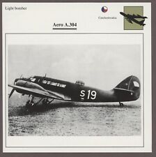 Aero A.304  Edito Service Warplane Aircraft Military Card Czechoslovakia picture
