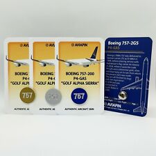 Aviapin Boeing 757-200 pin badge - genuine aircraft skin from Air Astana P4-GAS picture