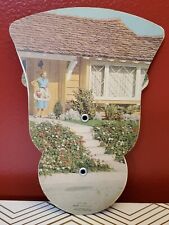 1950s Funeral Home Hand Fan Die Cut Beautiful Air Conditioned & Ambulance Servic picture