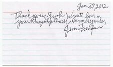 Jim Freedman Signed 3x5 Index Card Autographed Signature Area 51 picture
