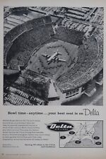 Delta Airlines Vintage 1958 DC 7 NCAA Football Bowls Original Print Ad 8.5 x 11