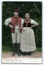 Spis Slovakia Postcard Greetings from the Spis Folk Costume c1910 Antique Posted picture