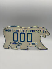Vintage 1985 Northwest Territories Canada Polar Bear Sample License Plate I1 picture