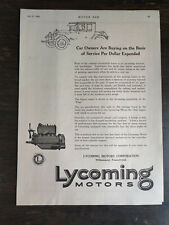 Vintage 1922 Lycoming Motors Corporation Full Page Original Ad  - 1221b picture