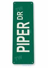PIPER 11 X 4 TIN SIGN AVIATION AIRPLANE AIRCRAFT RETRO CUB MANUFACTURER DRIVE picture