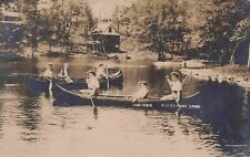 c1910 RPPC Lynn Massachusetts Canoeing on Sluice Pond Essex County MA Postcard picture