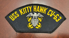 vintage USS KITTY HAWK CV-63 Embroidered Patch Eagle w/ Shield Crossed Anchors picture