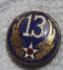 WWII 13th Air Force DI Unit Crest Pin PATCH STYLE Enamel Old picture
