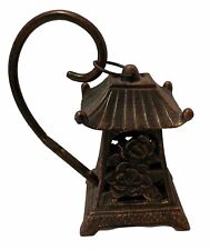 Party Lite Pagoda Lantern Japanese Mini Lantern Lotus Flower Motif Iron. 1990’s picture