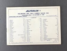 ALITALIA PRELIMINARY AIRLINE TIMETABLE SUMMER 1969 ROUTE MAP picture