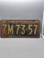 1936 New York  License Plate 7M7357 Mancave Decor Garage Art Craft picture