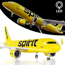 1:80 Scale Spirit Airlines Airbus A320 Model Plane Light Up Free P&P picture